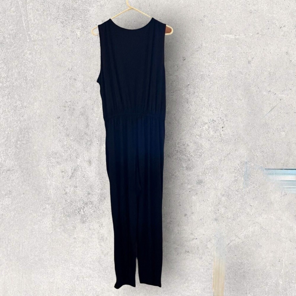Ambiance Black Jumpsuit‎ 2xl sleeveless zipper front detail day to evening pants